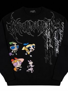Civil Regime Black Powerpuff Girls Graphic Crewneck Sweater